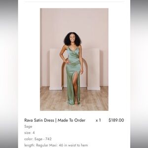 Revelry sage green dress